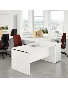 Bureau rectangulaire pieds bois Practika P4 – Quadrifoglio
