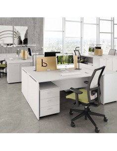 Bureau rectangulaire pieds bois Practika P4 – Quadrifoglio 2