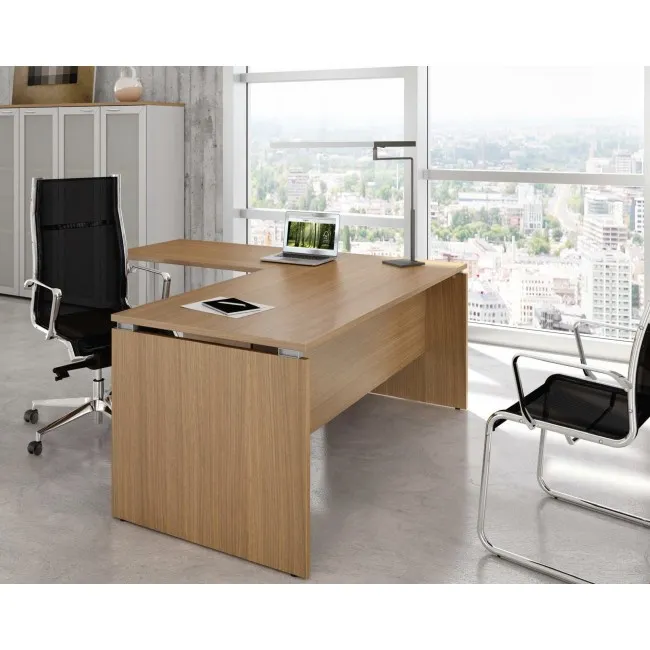 Bureau d’angle pieds bois Practika P4 – Quadrifoglio