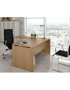 Bureau d’angle pieds bois Practika P4 – Quadrifoglio