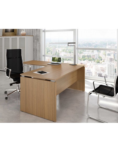 Bureau d’angle pieds bois Practika P4 – Quadrifoglio