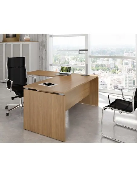 Bureau d’angle pieds bois Practika P4 – Quadrifoglio
