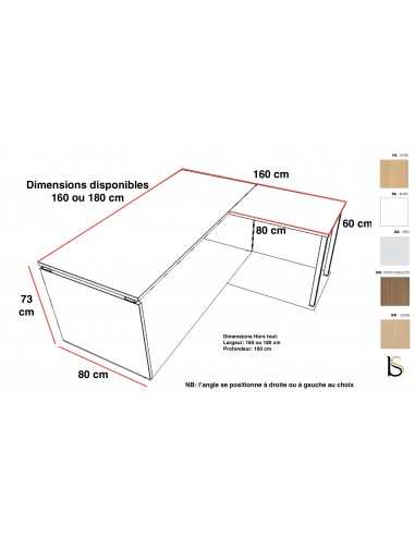 Bureau d’angle pieds bois Practika P4 – Quadrifoglio