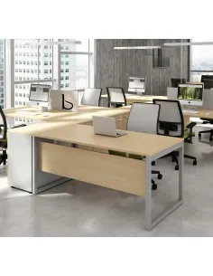 Bureau rectangulaire pieds bois Practika P4 – Quadrifoglio