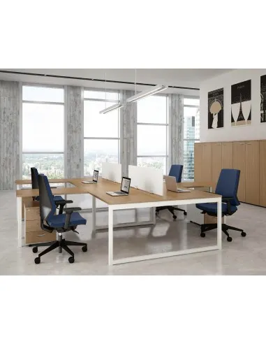 Bureau bench 4 personnes Practika P2 - Quadrifoglio