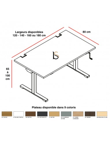 Bureau réglable en hauteur manuellement – MDD