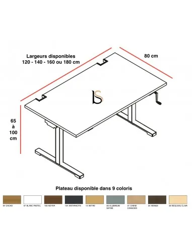 Bureau réglable en hauteur manuellement – MDD