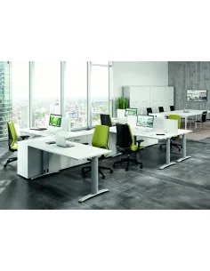 Bureau rectangulaire pieds bois Practika P4 – Quadrifoglio