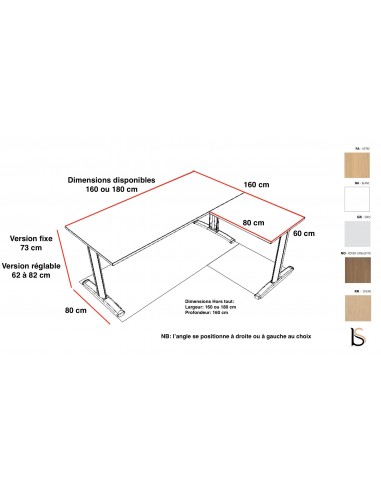 Bureau d’angle pieds I Practika P5 – Quadrifoglio