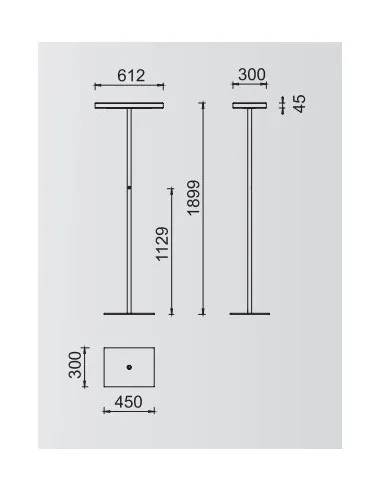 LAMPADAIRE LINEA AVEC PIED CENTRAL.