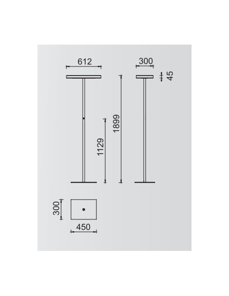LAMPADAIRE LINEA AVEC PIED CENTRAL.