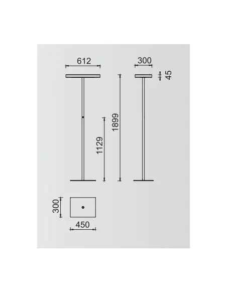 LAMPADAIRE LINEA AVEC PIED CENTRAL.