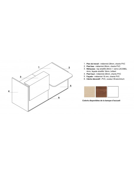 Bureau d'accueil lumineux Tera - MDD