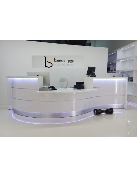 Bureau d’accueil Valde forme vague avec accès PMR au centre - MDD