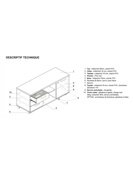 Meuble de service mobile – MDD