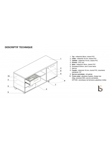 Meuble de service bicolore – MDD