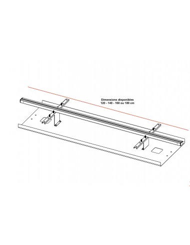 Rail pour bureau bench avec goulotte - Officity