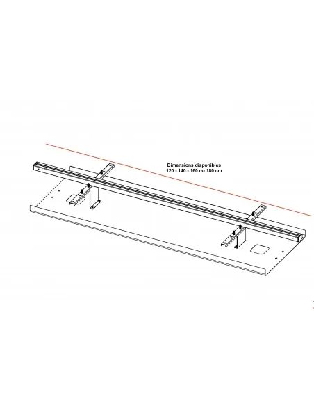 Rail pour bureau bench avec goulotte - Officity