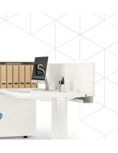 Rail pour bureau individuel avec goulotte - Officity