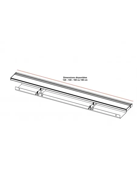 Rail pour bureau individuel avec goulotte - Officity
