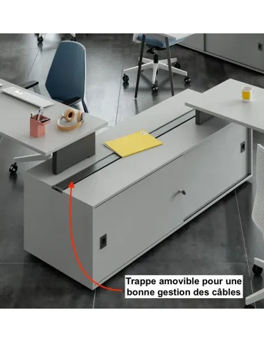 Bureau bench X3 avec rangement - Officity