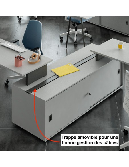 Bureau bench X3 avec rangement - Officity