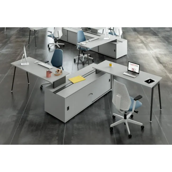 Bureau bench X3 avec rangement - Officity
