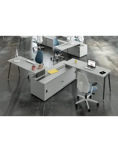 Bureau bench X3 avec rangement - Officity
