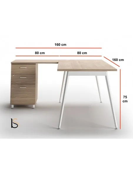 Bureau d’angle avec caisson X3 – Officity