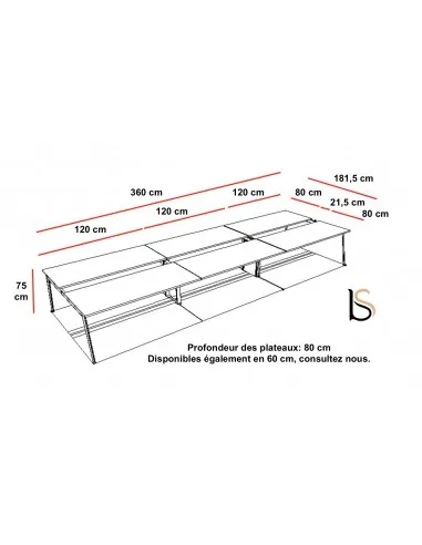 Bureau bench 6 personnes X3 - Officity
