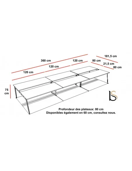 Bureau bench 6 personnes X3 - Officity