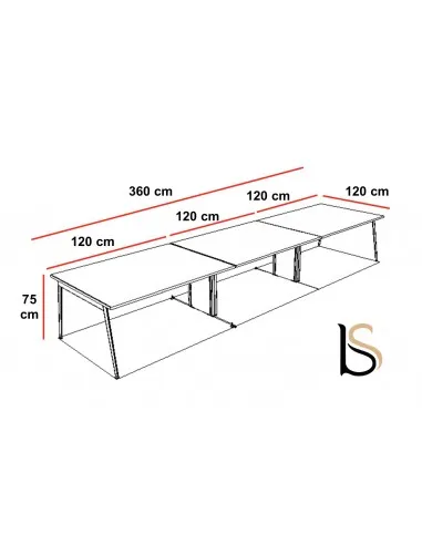 Grande table de réunion X3 – Officity