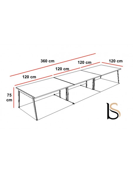 Grande table de réunion X3 – Officity