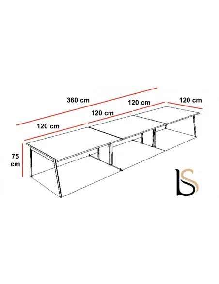 Grande table de réunion X3 – Officity