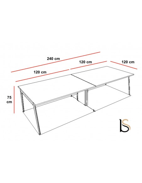 Grande table de réunion X3 – Officity