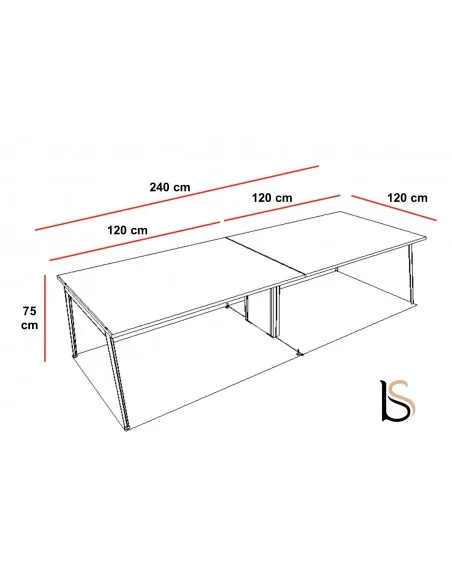 Grande table de réunion X3 – Officity