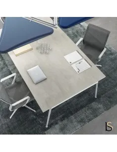 Table de réunion pour 10 personnes avec pieds en métal design - Quadrifoglio 2
