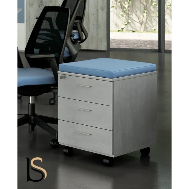 Caisson mobile 3 tiroirs avec coussin - Officity