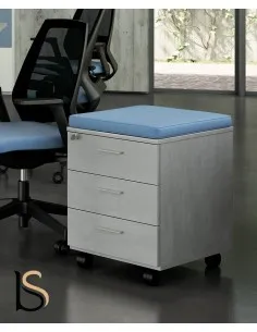 Caisson mobile 3 tiroirs avec coussin - Officity