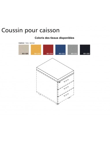 Caisson mobile 3 tiroirs avec coussin - Officity