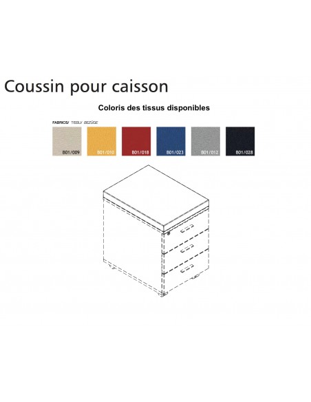 Caisson mobile 3 tiroirs avec coussin - Officity