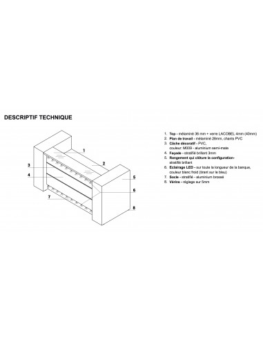 Banque d'accueil lumineuse Valde - MDD