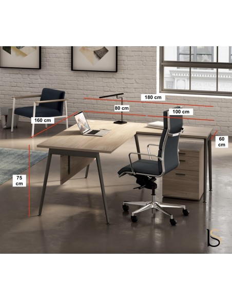 Bureau avec retour X3 – Officity
