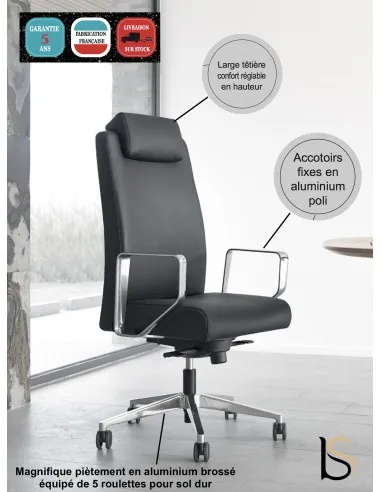 Fauteuil de direction en cuir Bost - Sokoa