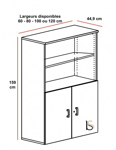 Dimensions de l'armoire mixte MobelLinea en bois