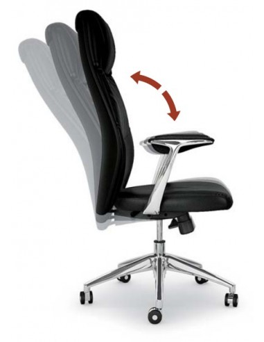 Fauteuil de Direction en cuir avec têtière, modèle VIC – Mobel Linea