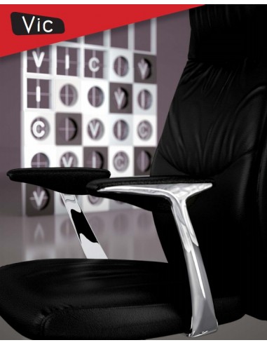 Fauteuil de Direction en cuir avec têtière, modèle VIC – Mobel Linea