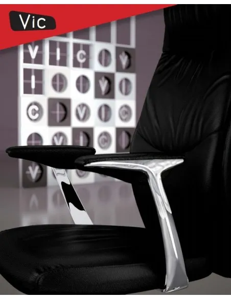 Fauteuil de Direction en cuir avec têtière, modèle VIC – Mobel Linea