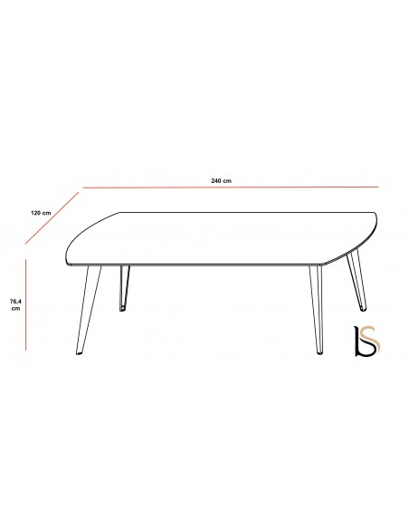 Table de réunion Pigreco Up pieds bois – Martex