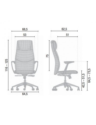 Fauteuil de Direction en cuir avec têtière, modèle VIC – Mobel Linea